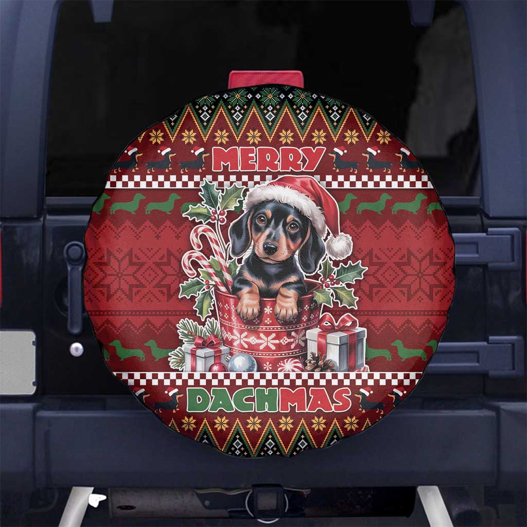 Dachshund Christmas Spare Tire Cover Merry Dachmas - Wonder Print Shop