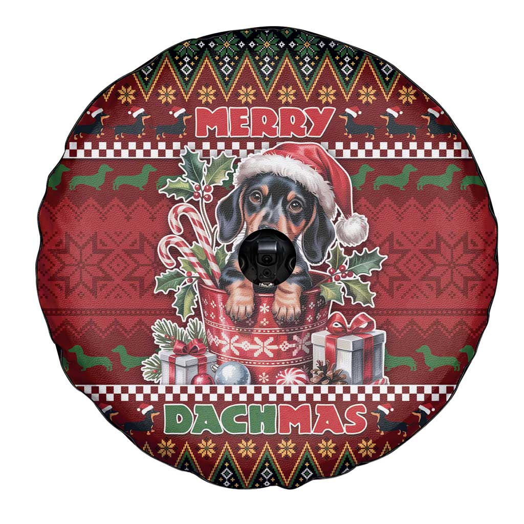 Dachshund Christmas Spare Tire Cover Merry Dachmas - Wonder Print Shop