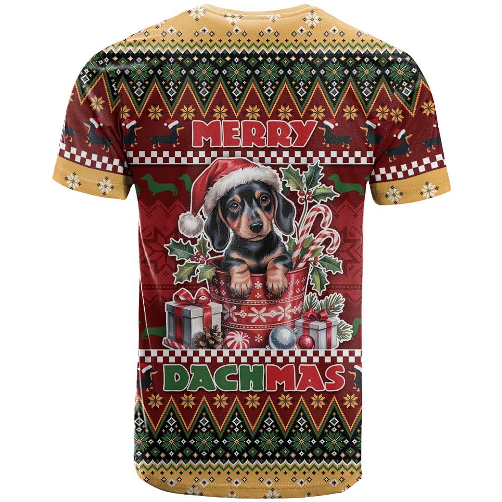 Dachshund Christmas T Shirt Merry Dachmas - Wonder Print Shop
