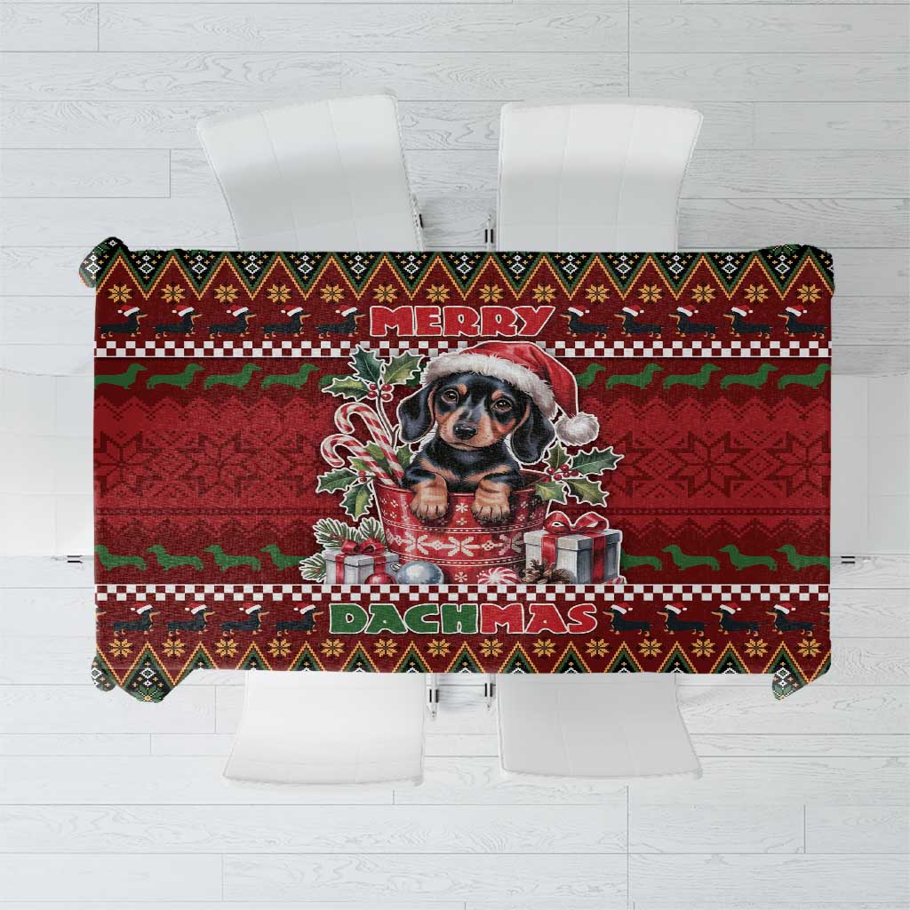Dachshund Christmas Tablecloth Merry Dachmas - Wonder Print Shop