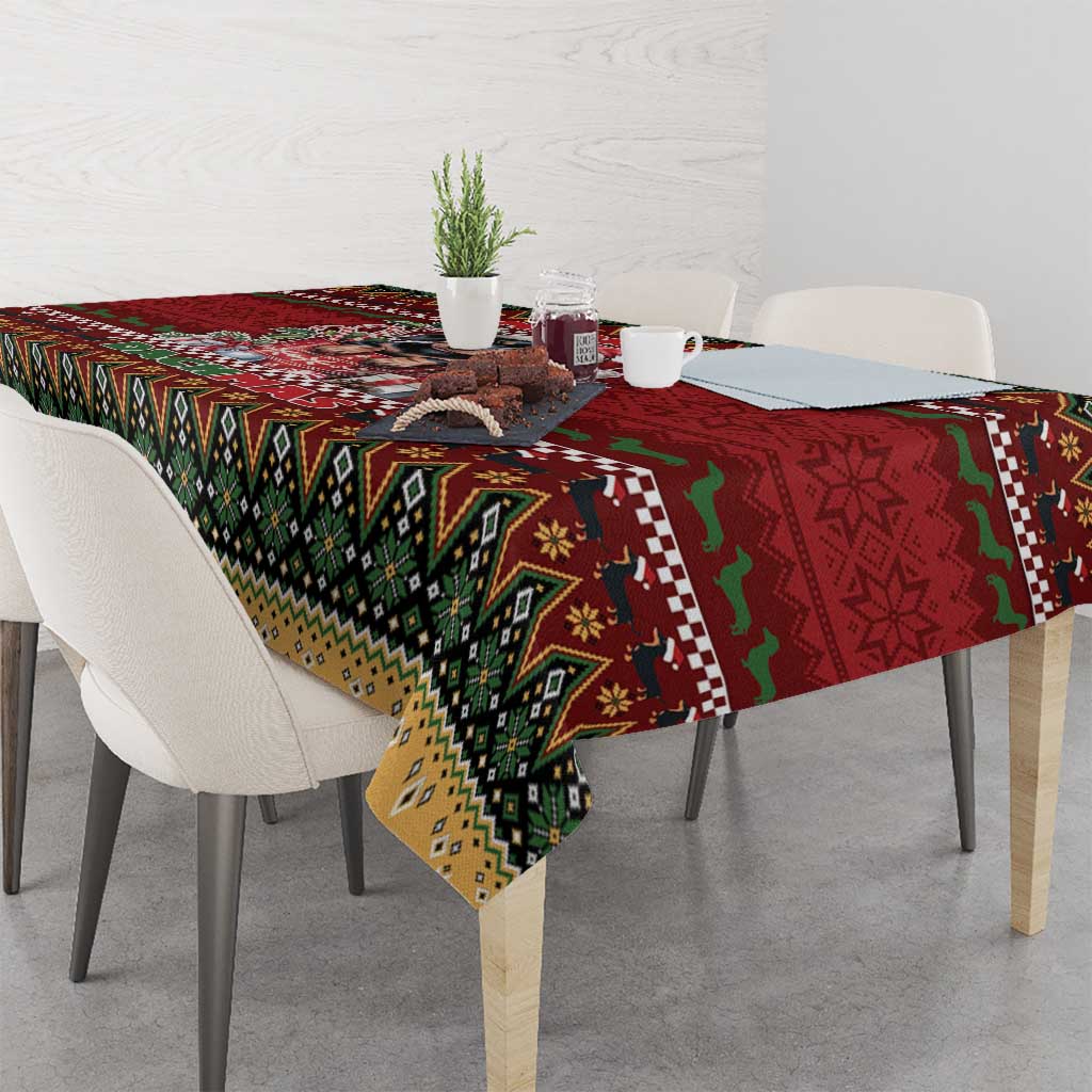 Dachshund Christmas Tablecloth Merry Dachmas - Wonder Print Shop