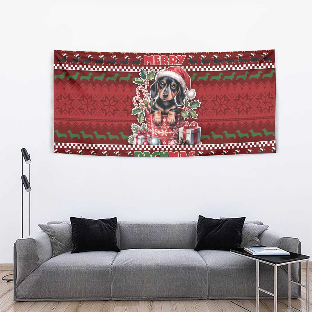 Dachshund Christmas Tapestry Merry Dachmas - Wonder Print Shop