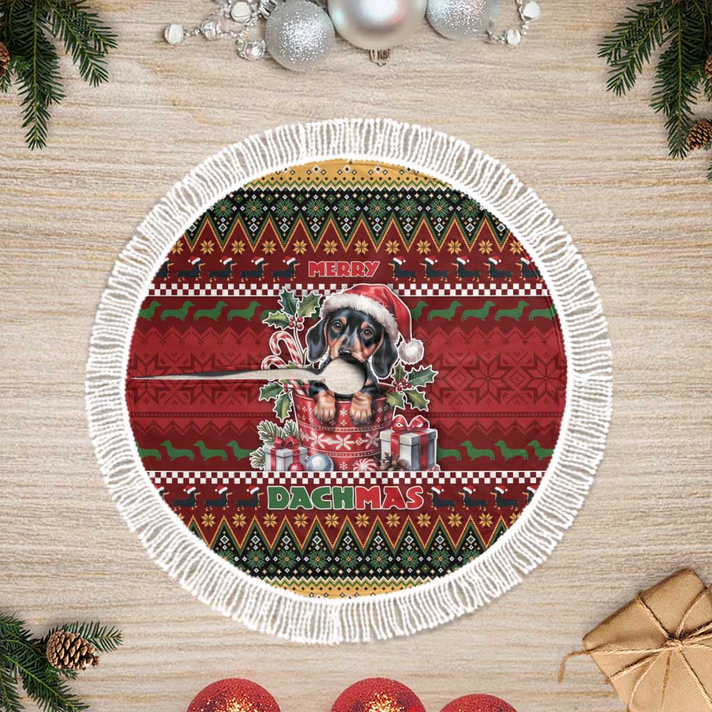 Dachshund Christmas Tree Skirt Merry Dachmas - Wonder Print Shop