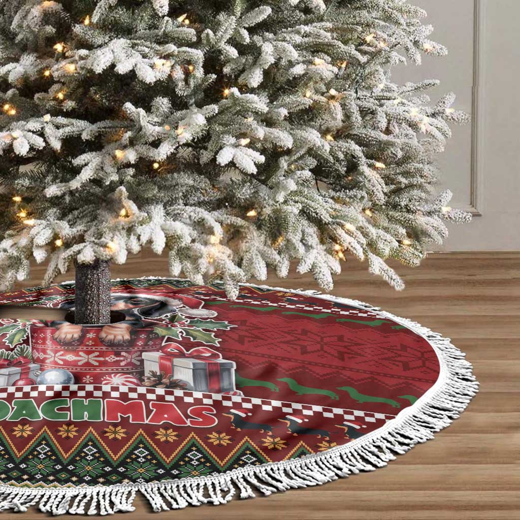 Dachshund Christmas Tree Skirt Merry Dachmas - Wonder Print Shop