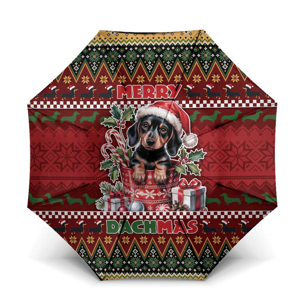 Dachshund Christmas Umbrella Merry Dachmas - Wonder Print Shop