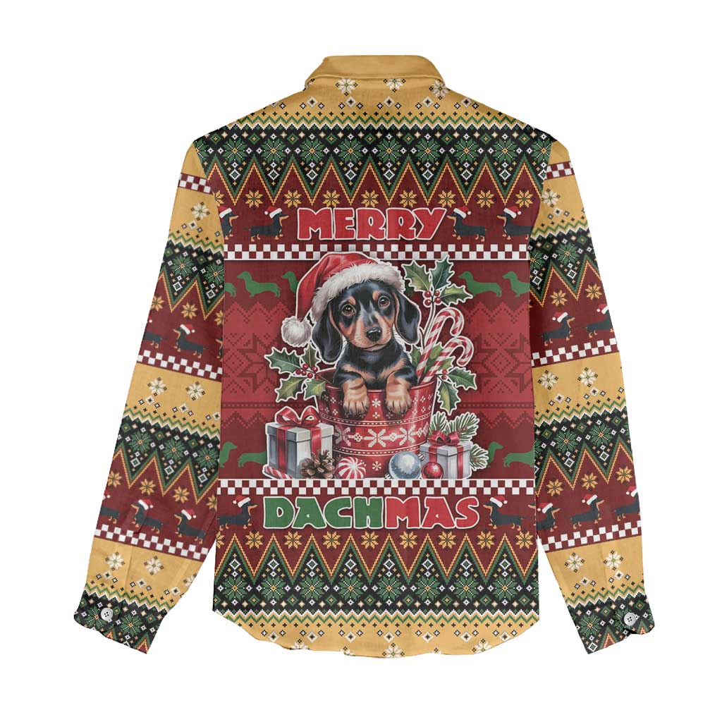 Dachshund Christmas Women Casual Shirt Merry Dachmas - Wonder Print Shop