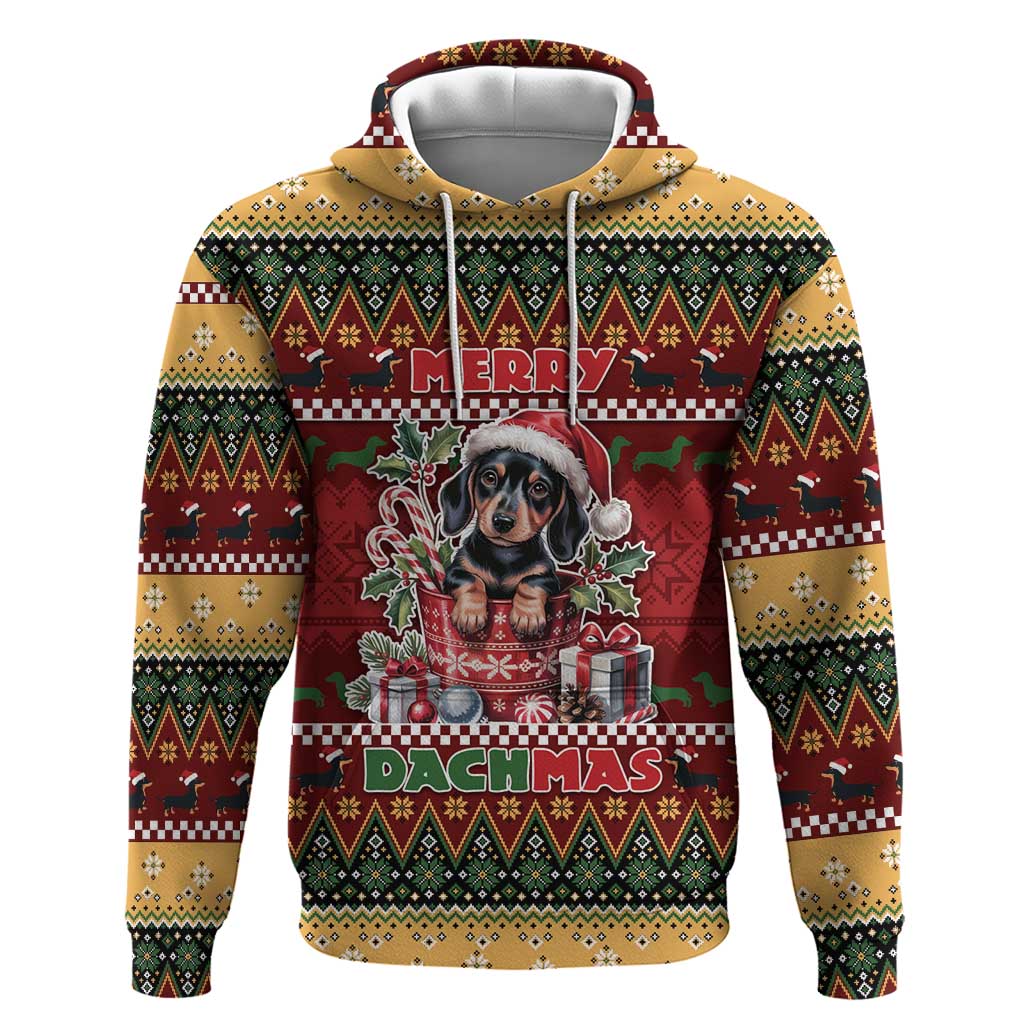Dachshund Christmas Zip Hoodie Merry Dachmas - Wonder Print Shop
