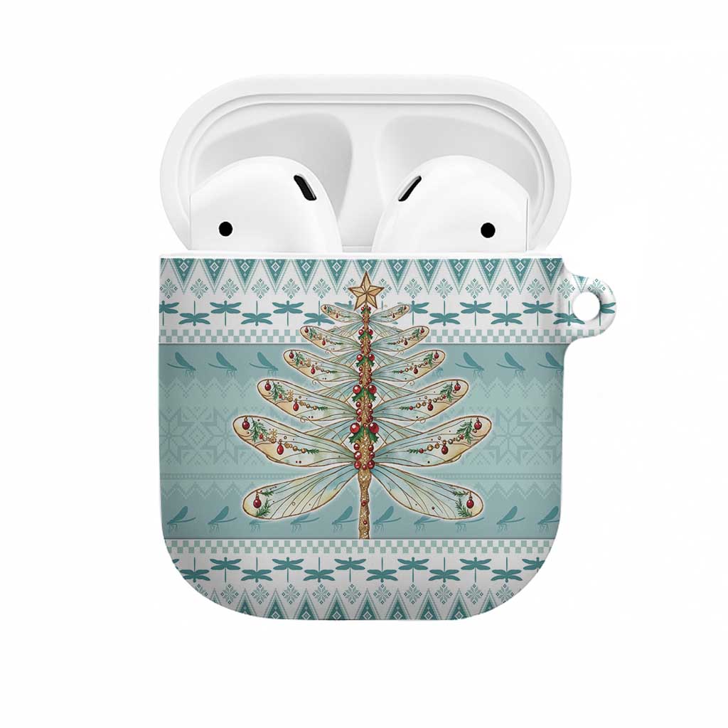 Dragonfly Christmas AirPods Case Frosty Minty Xmas Tree - Wonder Print Shop