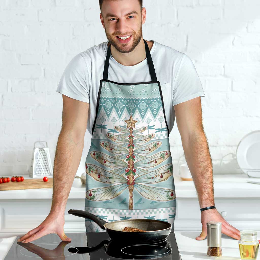 Dragonfly Christmas Apron Frosty Minty Xmas Tree - Wonder Print Shop