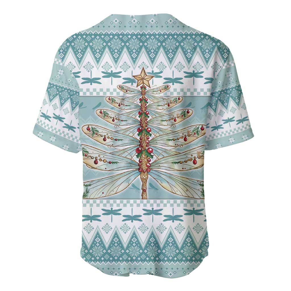 Dragonfly Christmas Baseball Jersey Frosty Minty Xmas Tree - Wonder Print Shop