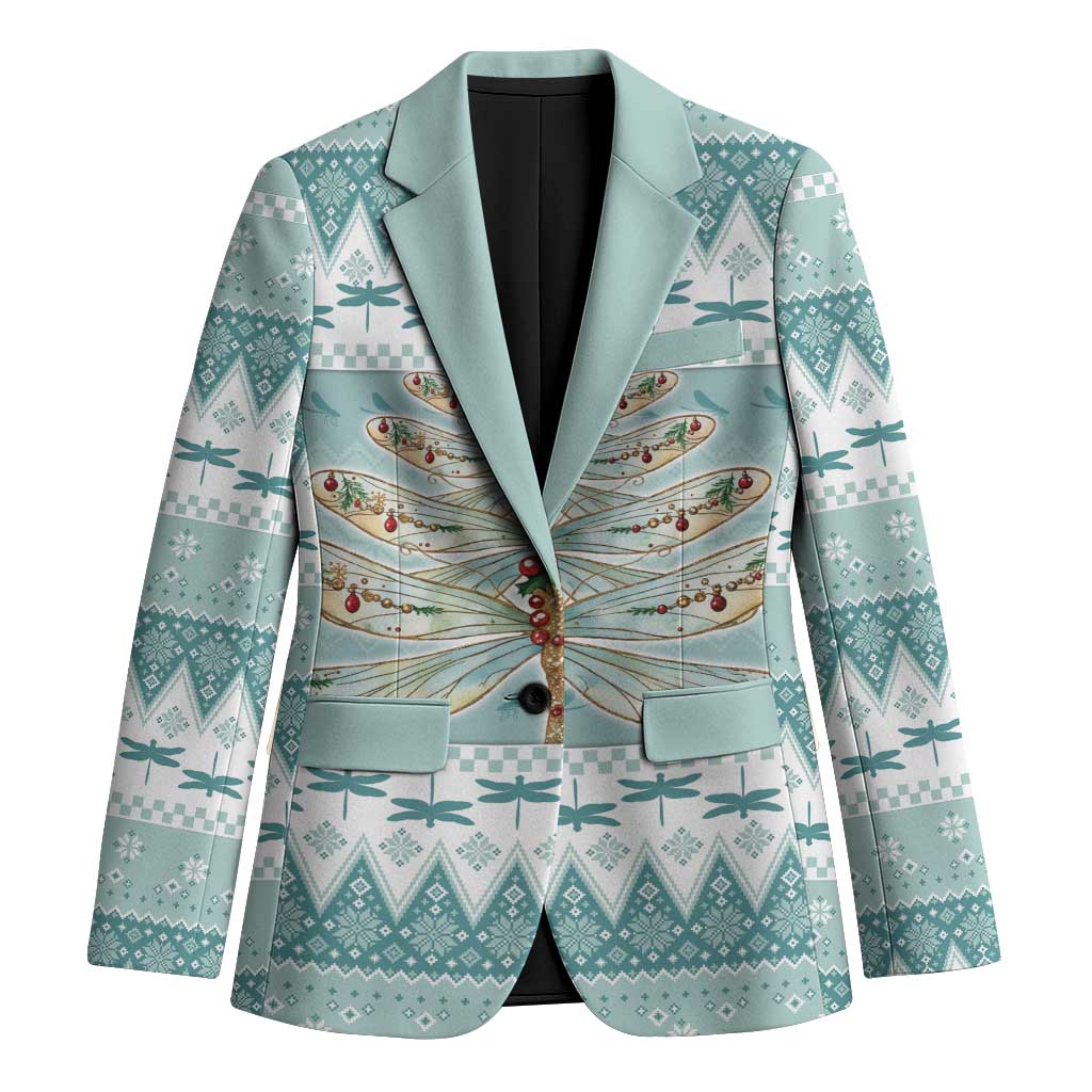 Dragonfly Christmas Blazer Frosty Minty Xmas Tree - Wonder Print Shop