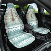 Dragonfly Christmas Car Seat Cover Frosty Minty Xmas Tree - Wonder Print Shop