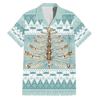 Dragonfly Christmas Family Matching Mermaid Dress and Hawaiian Shirt Frosty Minty Xmas Tree - Wonder Print Shop