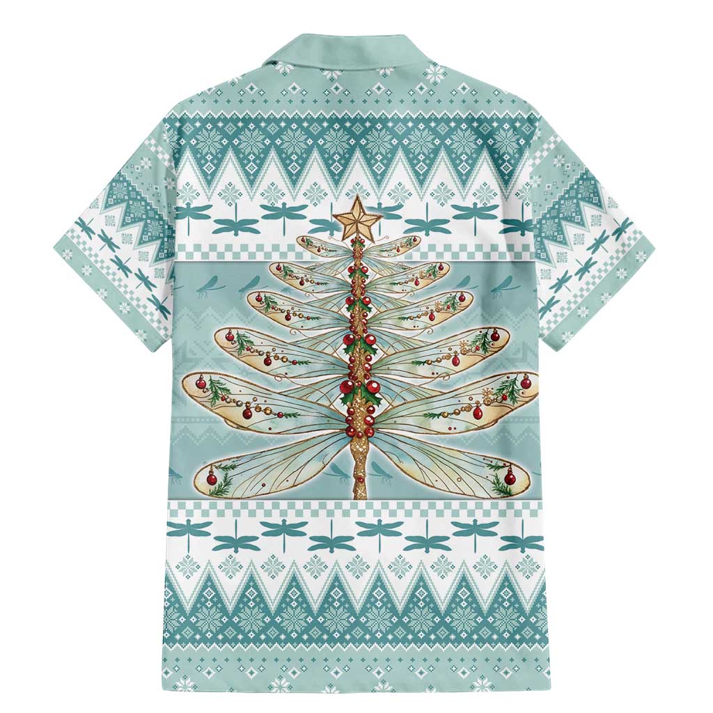 Dragonfly Christmas Family Matching Mermaid Dress and Hawaiian Shirt Frosty Minty Xmas Tree - Wonder Print Shop