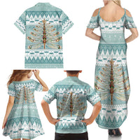 Dragonfly Christmas Family Matching Summer Maxi Dress and Hawaiian Shirt Frosty Minty Xmas Tree - Wonder Print Shop
