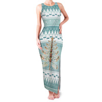 Dragonfly Christmas Family Matching Tank Maxi Dress and Hawaiian Shirt Frosty Minty Xmas Tree - Wonder Print Shop