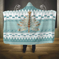 Dragonfly Christmas Hooded Blanket Frosty Minty Xmas Tree - Wonder Print Shop
