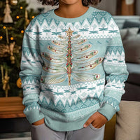 Dragonfly Christmas Kid Ugly Christmas Sweater Frosty Minty Xmas Tree - Wonder Print Shop