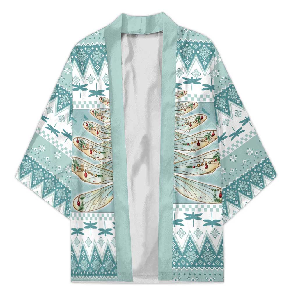 Dragonfly Christmas Kimono Frosty Minty Xmas Tree - Wonder Print Shop