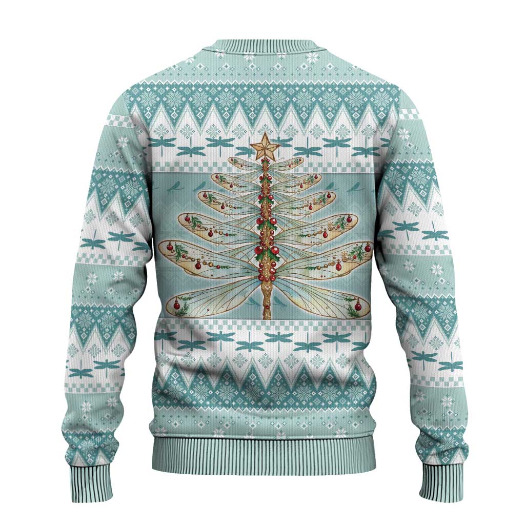 Dragonfly Christmas Ugly Christmas Sweater Frosty Minty Xmas Tree - Wonder Print Shop