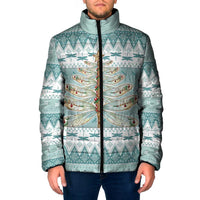 Dragonfly Christmas Padded Jacket Frosty Minty Xmas Tree - Wonder Print Shop