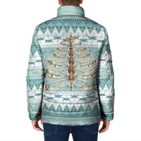 Dragonfly Christmas Padded Jacket Frosty Minty Xmas Tree - Wonder Print Shop