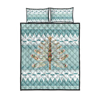 Dragonfly Christmas Quilt Bed Set Frosty Minty Xmas Tree - Wonder Print Shop