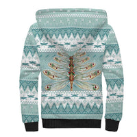 Dragonfly Christmas Sherpa Hoodie Frosty Minty Xmas Tree - Wonder Print Shop