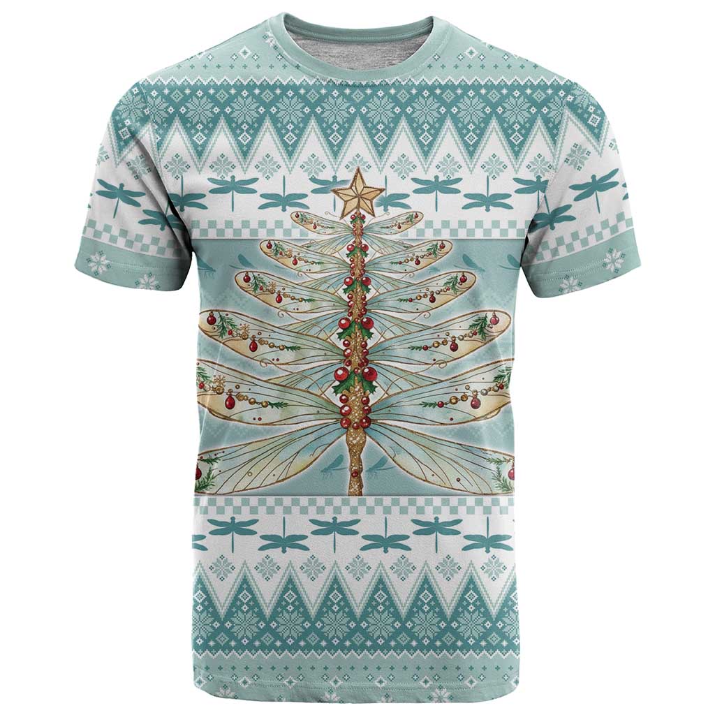 Dragonfly Christmas T Shirt Frosty Minty Xmas Tree - Wonder Print Shop