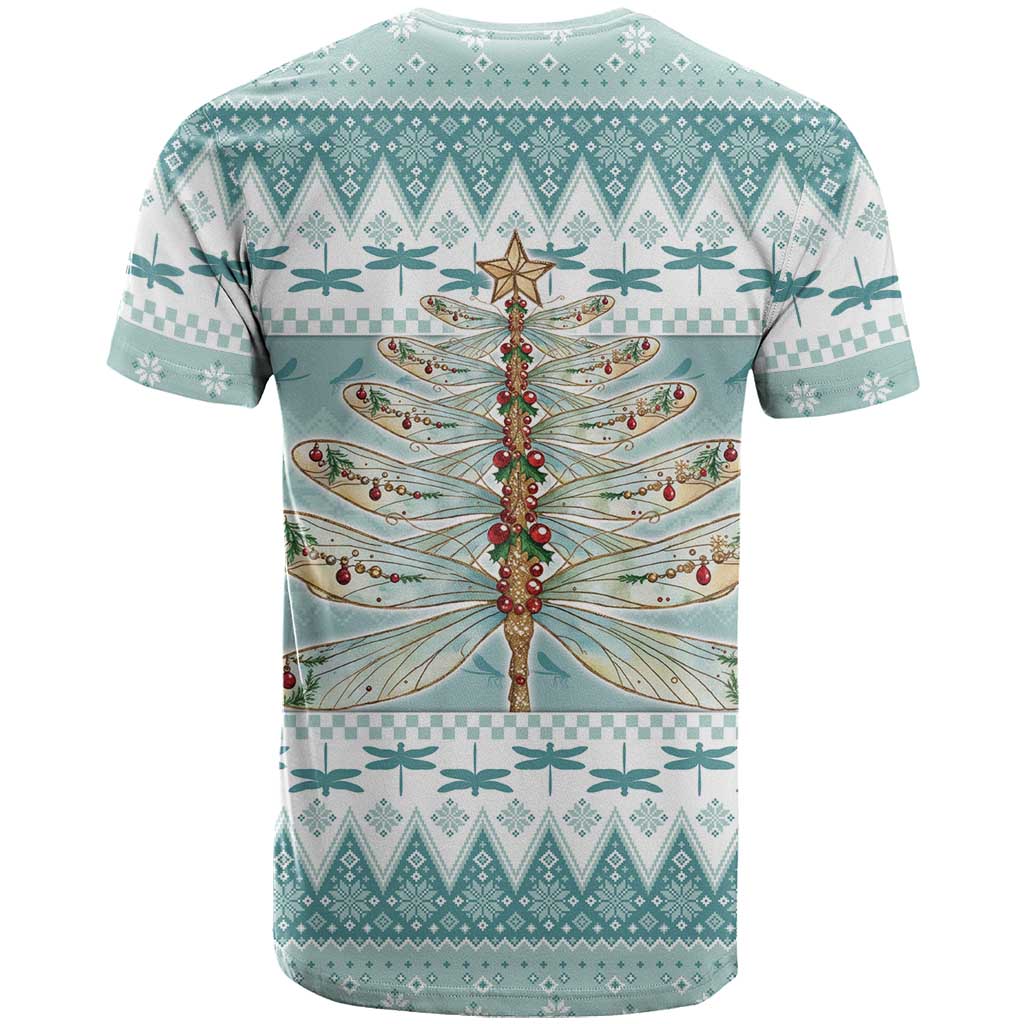 Dragonfly Christmas T Shirt Frosty Minty Xmas Tree - Wonder Print Shop