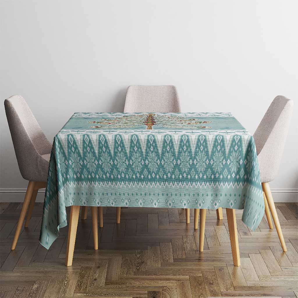 Dragonfly Christmas Tablecloth Frosty Minty Xmas Tree - Wonder Print Shop