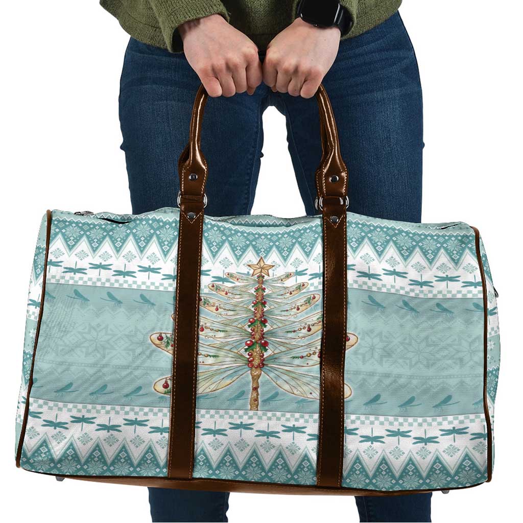 Dragonfly Christmas Travel Bag Frosty Minty Xmas Tree - Wonder Print Shop