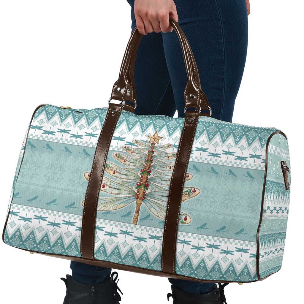 Dragonfly Christmas Travel Bag Frosty Minty Xmas Tree - Wonder Print Shop