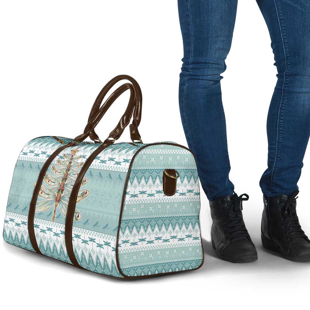 Dragonfly Christmas Travel Bag Frosty Minty Xmas Tree - Wonder Print Shop