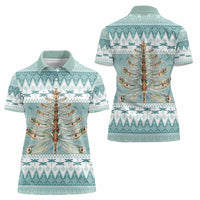 Dragonfly Christmas Women Polo Shirt Frosty Minty Xmas Tree - Wonder Print Shop