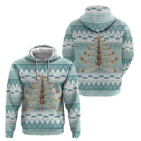 Dragonfly Christmas Zip Hoodie Frosty Minty Xmas Tree - Wonder Print Shop