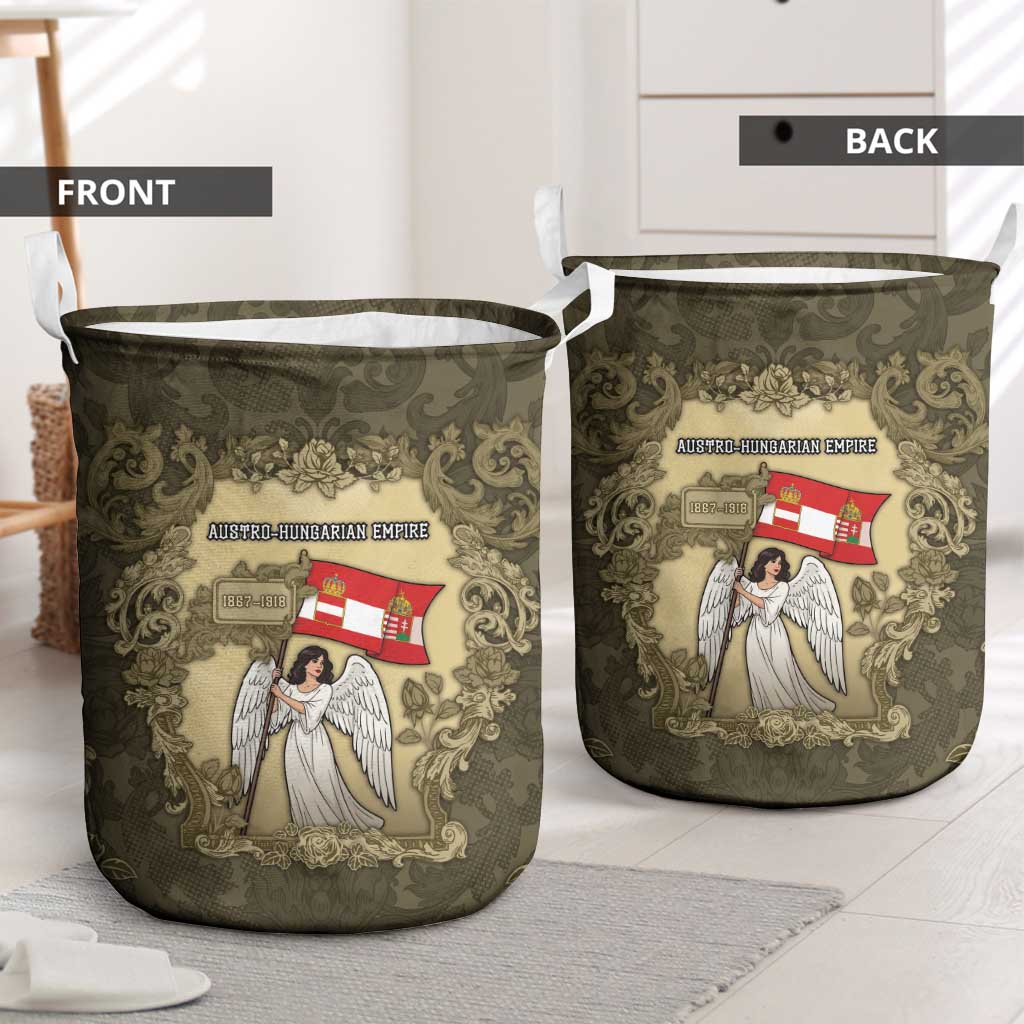 Austria-Hungary Laundry Basket Angel Holding A Flag Vintage Style - Wonder Print Shop