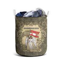 Austria-Hungary Laundry Basket Angel Holding A Flag Vintage Style - Wonder Print Shop