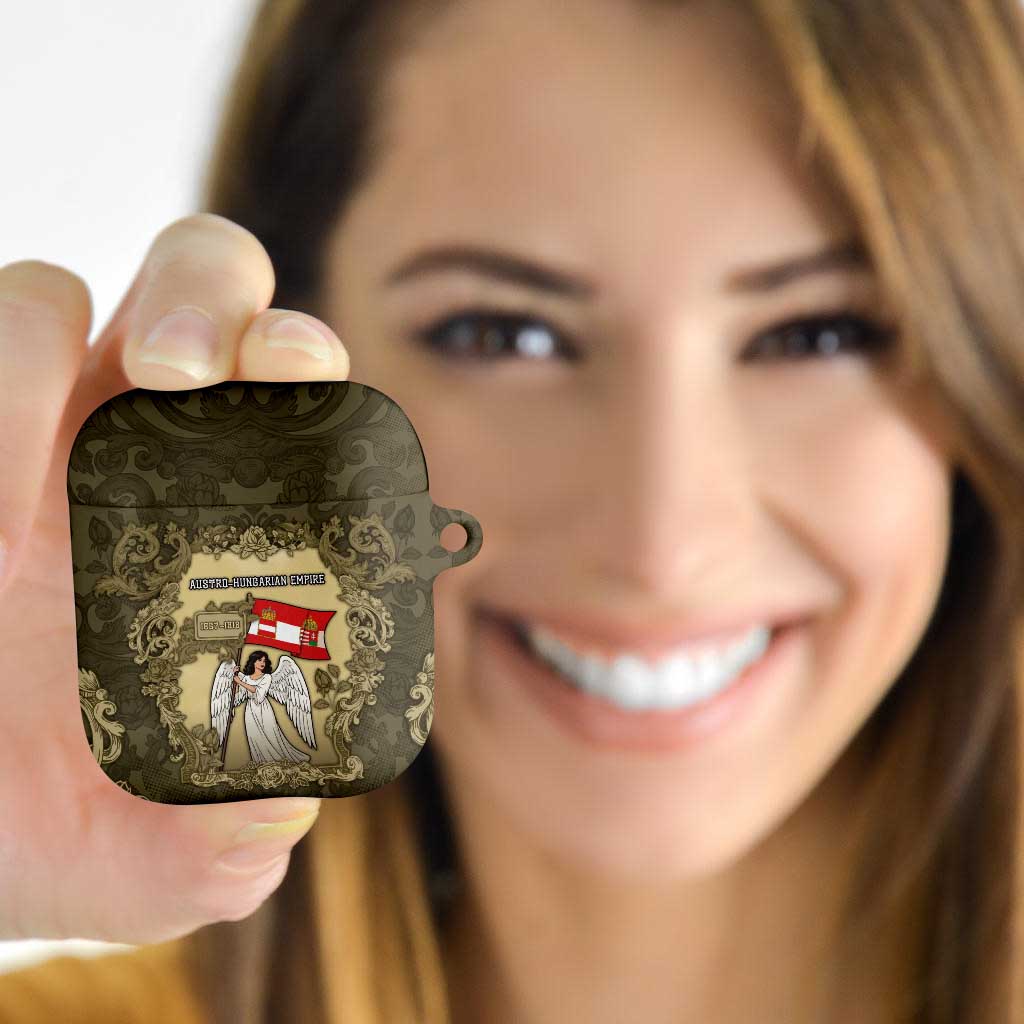 Austria-Hungary AirPods Case Angel Holding A Flag Vintage Style - Wonder Print Shop