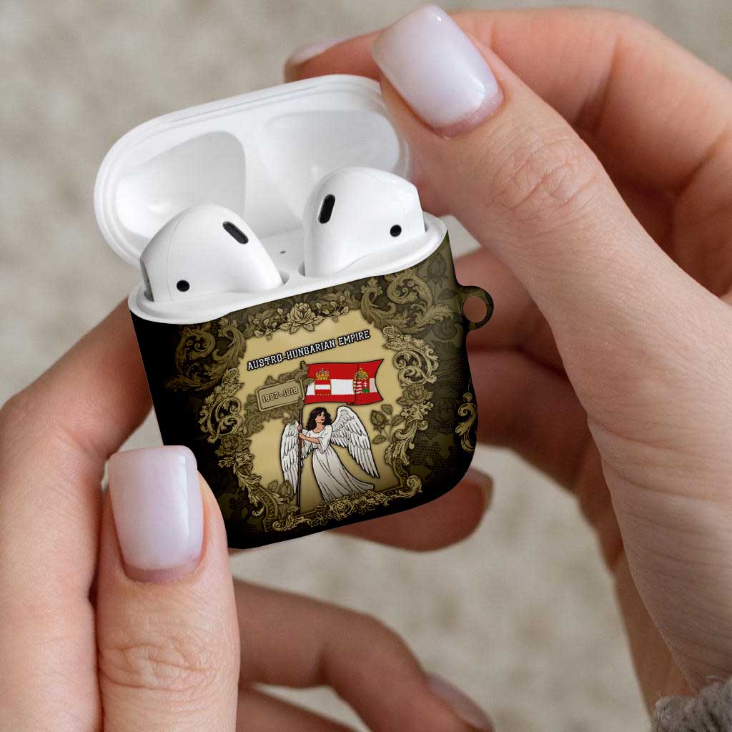 Austria-Hungary AirPods Case Angel Holding A Flag Vintage Style - Wonder Print Shop