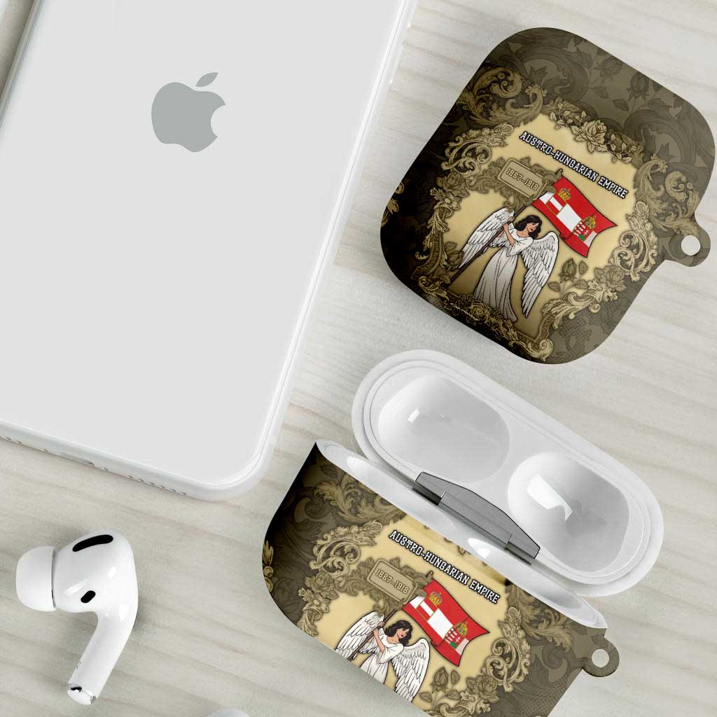 Austria-Hungary AirPods Case Angel Holding A Flag Vintage Style - Wonder Print Shop