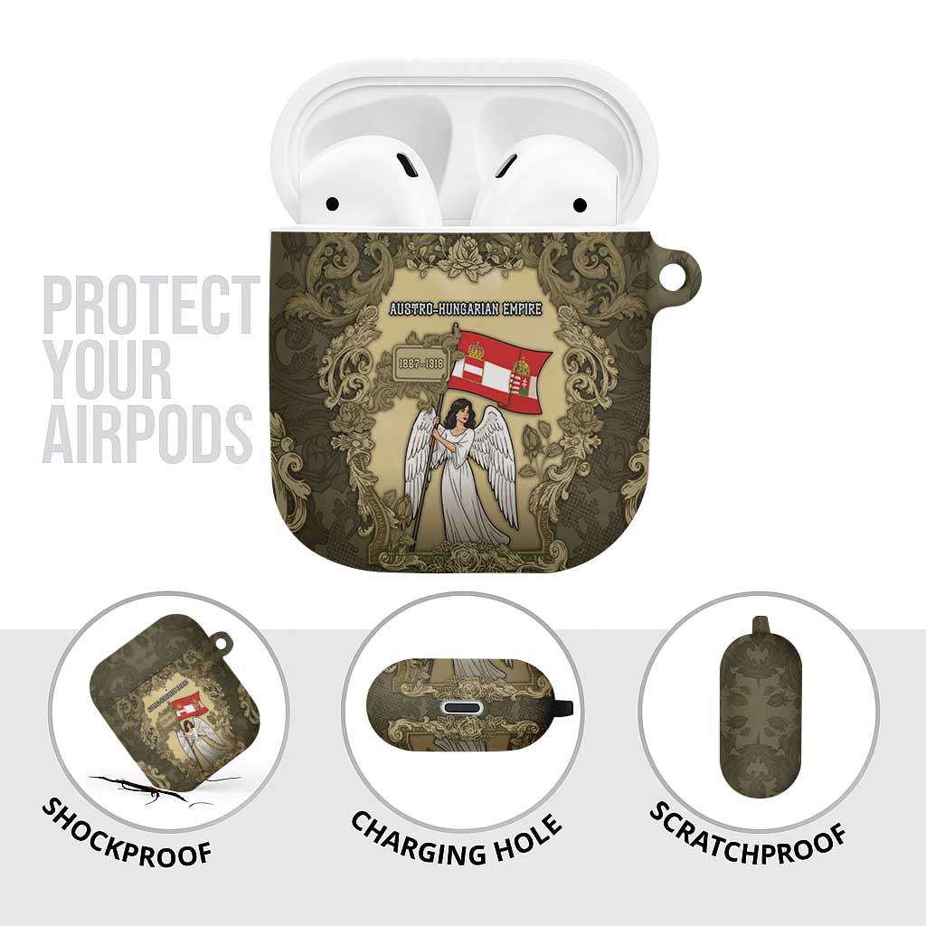 Austria-Hungary AirPods Case Angel Holding A Flag Vintage Style - Wonder Print Shop
