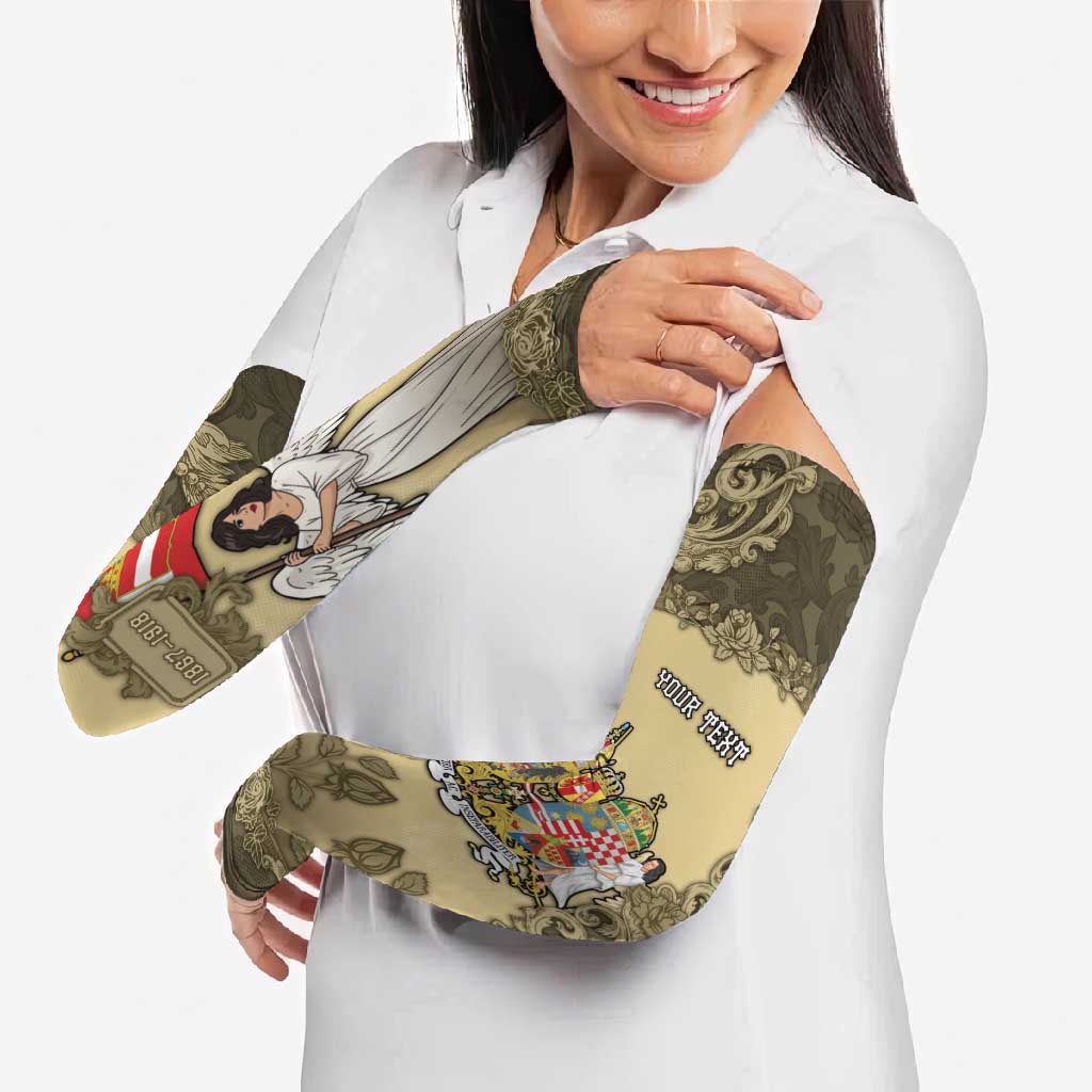 Personalized Austria-Hungary Arm Sleeves Angel Holding A Flag Vintage Style - Wonder Print Shop