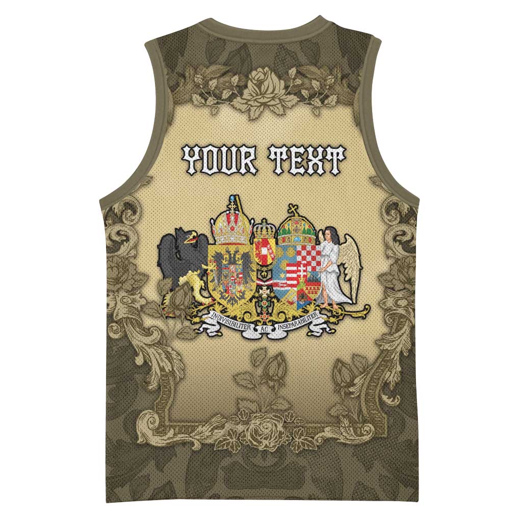 Personalized Austria-Hungary Basketball Jersey Angel Holding A Flag Vintage Style - Wonder Print Shop