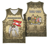Personalized Austria-Hungary Basketball Jersey Angel Holding A Flag Vintage Style - Wonder Print Shop