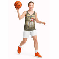 Personalized Austria-Hungary Basketball Jersey Angel Holding A Flag Vintage Style - Wonder Print Shop
