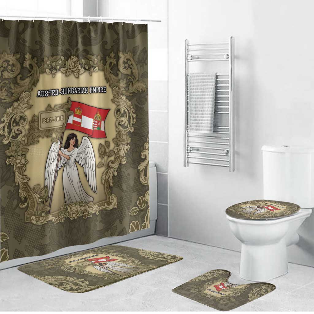 Austria-Hungary Bathroom Set Angel Holding A Flag Vintage Style - Wonder Print Shop