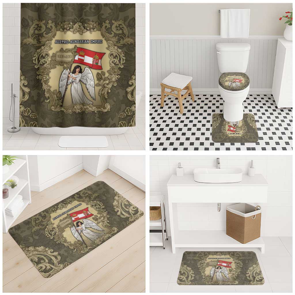 Austria-Hungary Bathroom Set Angel Holding A Flag Vintage Style - Wonder Print Shop