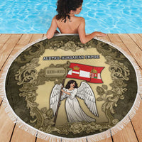 Austria-Hungary Beach Blanket Angel Holding A Flag Vintage Style - Wonder Print Shop