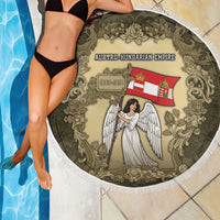 Austria-Hungary Beach Blanket Angel Holding A Flag Vintage Style - Wonder Print Shop